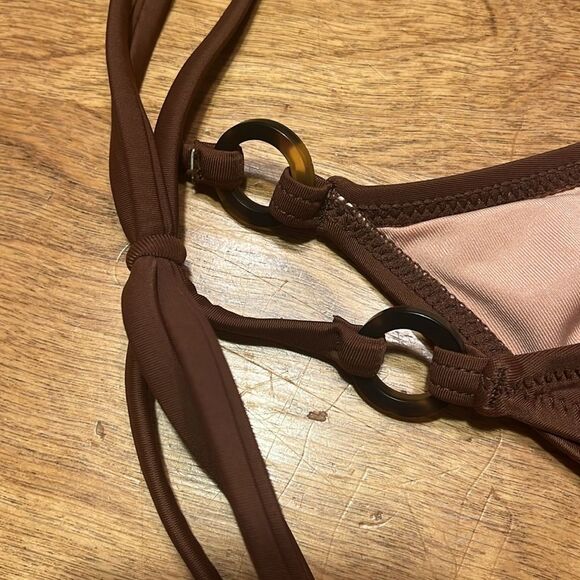 J. Crew Brown Triangle Bikini with Adjustable Ties - Picture 6 of 7